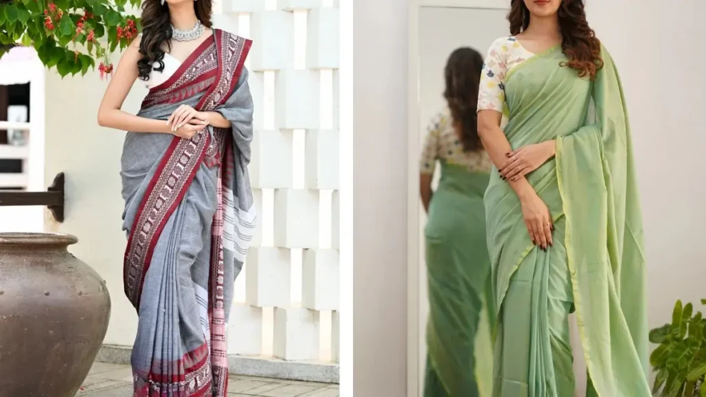 Handloom Cotton Saree For Durga Puja 