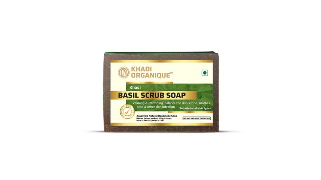 Khadi Organique Basil Scrub Soap