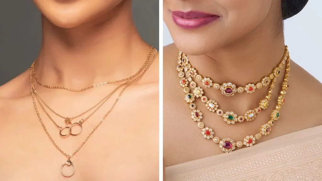 Multi-layered Gold Necklaces